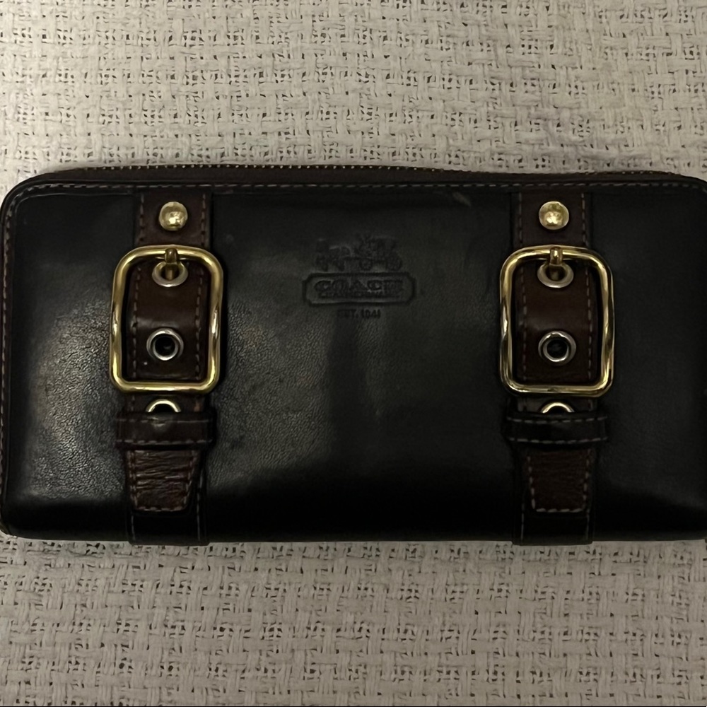 Black Coach Purse with Purple Interior